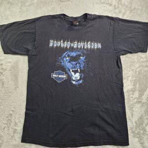 Vintage Harley-Davidson Shirt Mens Large Black Panther Tee Daytona Beach USA